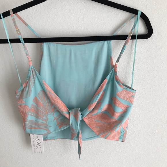 NWT L*Space Corina Bungalow Tie Back Crop Top - Picture 5 of 7